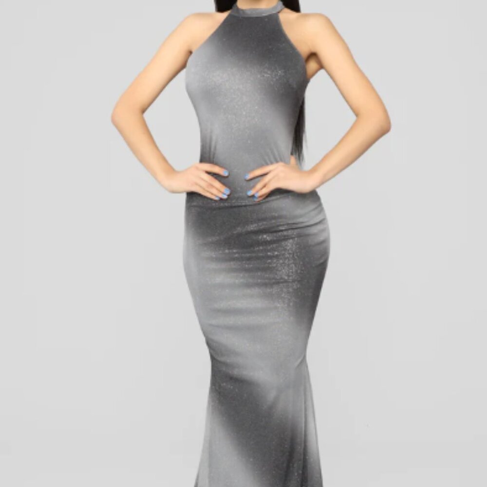 Elegant Black and Silver Women's Dress